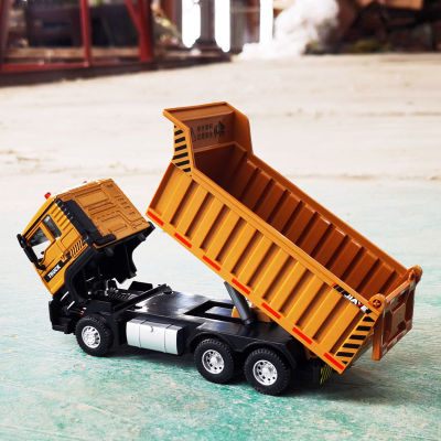 Jiaye 1/50 Alloy Engineering Truck Dump Truck Dumptruck Warrior Sound And Light Toy Car Model Transport Truck Boxed