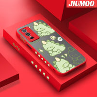 เคส JIUMOO สำหรับ VIVO Y76 5G เคสลาย Y74s Y76s 5G ลายการ์ตูนไดโนเสาร์น่ารักแฟชั่นเคสโทรศัพท์เนื้อแข็งกันกระแทกเคสขอบซิลิโคนนิ่มคลุมทั้งหมดเคสป้องกันเลนส์กล้อง