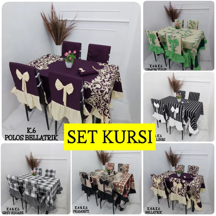 SARUNG KURSI/ COVER KURSI MEJA MAKAN/ SET KURSI 4 Lazada Indonesia