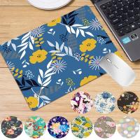 Portable small mouse pad flower pattern gaming mouse pad soft PU leather office computer desk mat coaster table mat