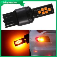 JUICYPEACHNU ไฟไฟเบรครถ Led ไฟท้าย7440 3030 12SMD กำลังไฟสูง T20ไฟตัดหมอก