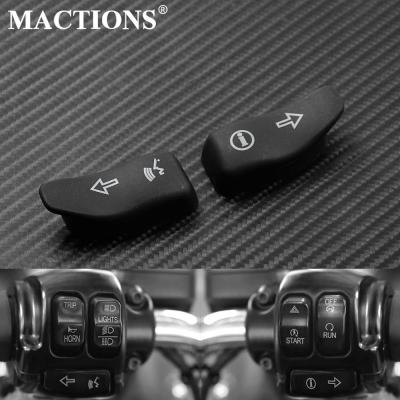 ：》{‘；； Motorcycle Turn Signal Extension Caps Black Extended Cover Switch Button For Harley Touring Electra Glide Road Glide FLHX 16-19