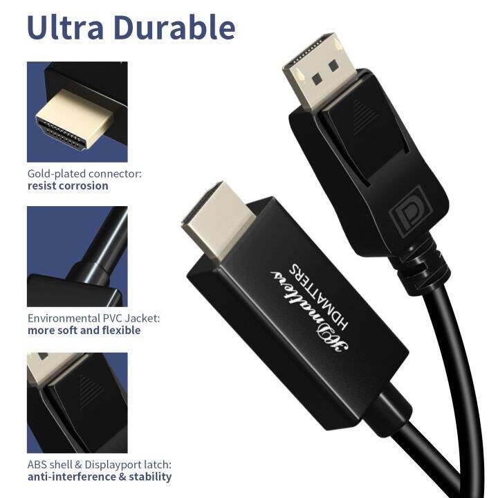 displayport-dp-เป็น-hdmi-2-0สายเคเบิลต่อโทรศัพท์4k-60hz-1m-1-8m-ตัวผู้ไปยังตัวผู้สำหรับพีซีจอแลปท็อปคอมพิวเตอร์4k60hz-4k30hz-1080p60hz