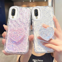 เคส Y95แฟชั่นสำหรับ Vivo Y91 Y91i Y93เคสป้องกันเคสมือถือกันกระแทกนิ่มประดับเลื่อมแวววาวของหญิงสาวท้องฟ้าเต็มไปด้วยดวงดาวพร้อมขาตั้งรูปหัวใจ