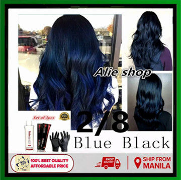 Blue Black Hair Color With Oxidant ( 2/8 Bob Keratin Permanent Hair Color )  | Lazada Ph