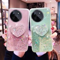 เคสมือถือคลังสินค้าพร้อมใหม่ Realme11 RealmeC51 NFC Realme 11 NFC C51ซิลิโคนเลื่อมมันวาว4G 5G พร้อมรูปหัวใจพับเป็นเคสนิ่ม TPU ฝาหลังใสกันกระแทก