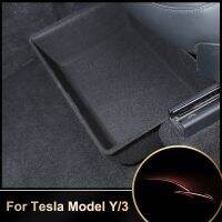 New For Tesla Model Y 2021 Storage Box Under Rear Flocked Door Side Box Center Console Organizer Tray Car Interior Accessories