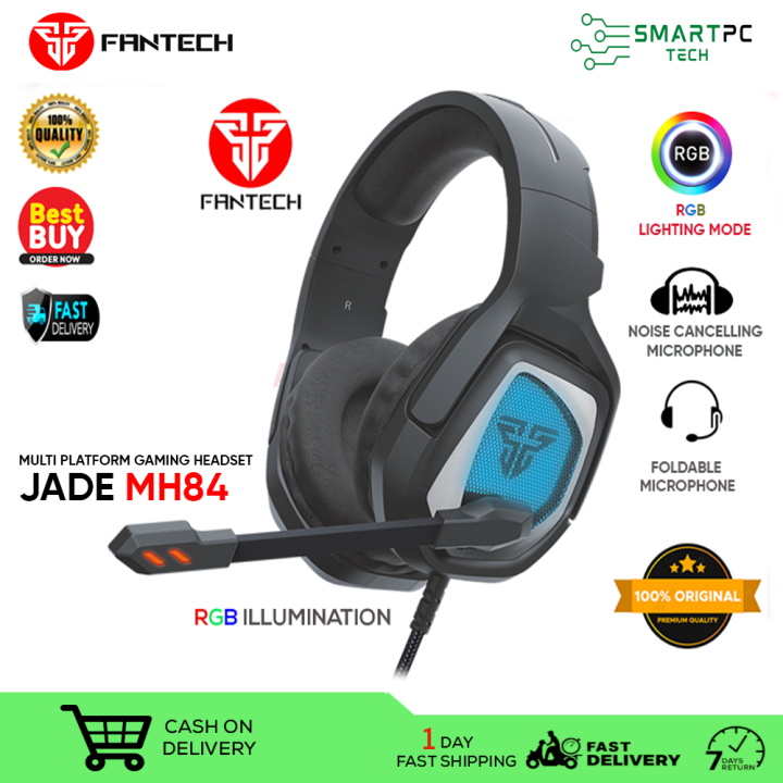 SmartPCtech Original Fantech JADE MH84 Adjustable Headband RGB Gaming