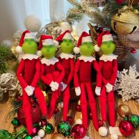 Christmas Decorations Green Monster Elf Doll Pendant Xmas Tree Hanging Ornaments Xmas Home Decor Happy New Year Party Supplies