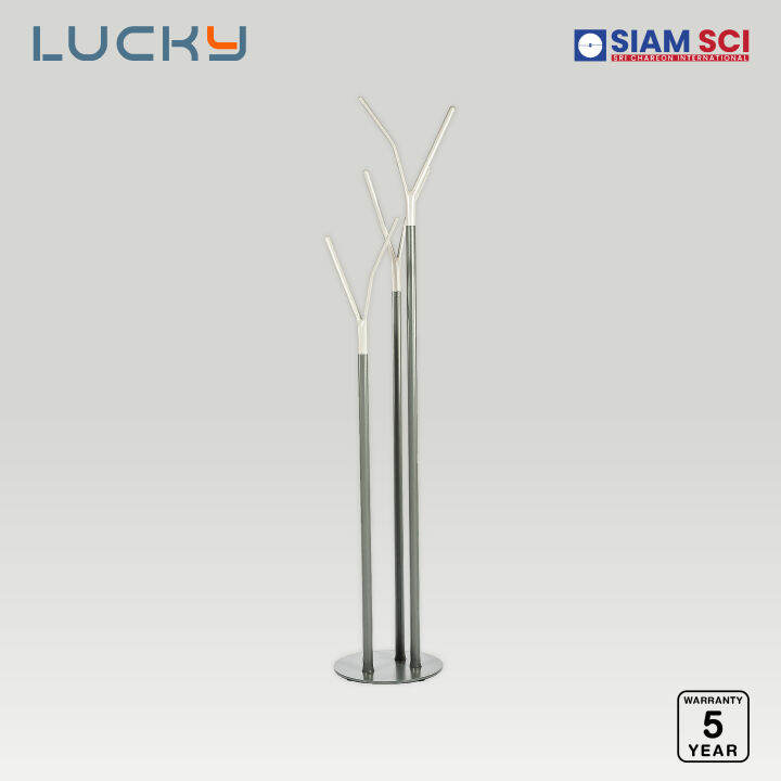 lucky-เสาแขวนสูท-olus-รุ่น-ol-03180-ที่แขวนเสื้อ-coat-rack-ที่แขวนหมวก-ที่แขวนเอนกประสงค์-เสาเหล็ก-สยามสตีล