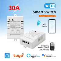 Tuya Wi-Fi+RF433MHZ 30A Switch สวิตช์เปิดปิด รองรับกระแส 30A สามารถสั่งผ่านแอปหรือรีโมทวิทยุได้