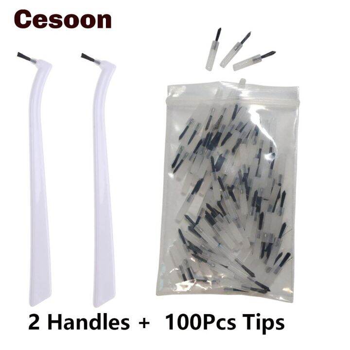 Cesoon 100Pcs Dental Replaceable Applicator Tips With 2 Applicator