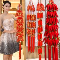 [COD] Every year there are fish pendants for the Year of New decorations festive layout blessing Chinese chili string firecrackers