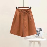 Uniqlo daily single womens clothing 2023 summer cotton and linen blended culottes tie high waist loose casual shorts 436709