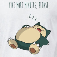 เสื้อผ้าแฟชั่นสไตล์ใหม่ Mens T Shirt Featuring Snorlax Needs More Minutes of Napping Pokemon Tee