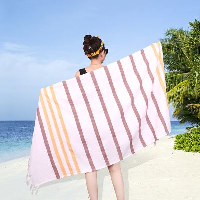 ✖❣❇ Cotton Large Turkish Bath Towel with Tassels Striped Travel Camping Shawl Beach Gym Pool Blanket Surgical Drape Scarf