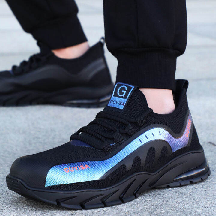 2022 New Safety Shoes Men Reflective Work Sneakers Steel Toe Cap