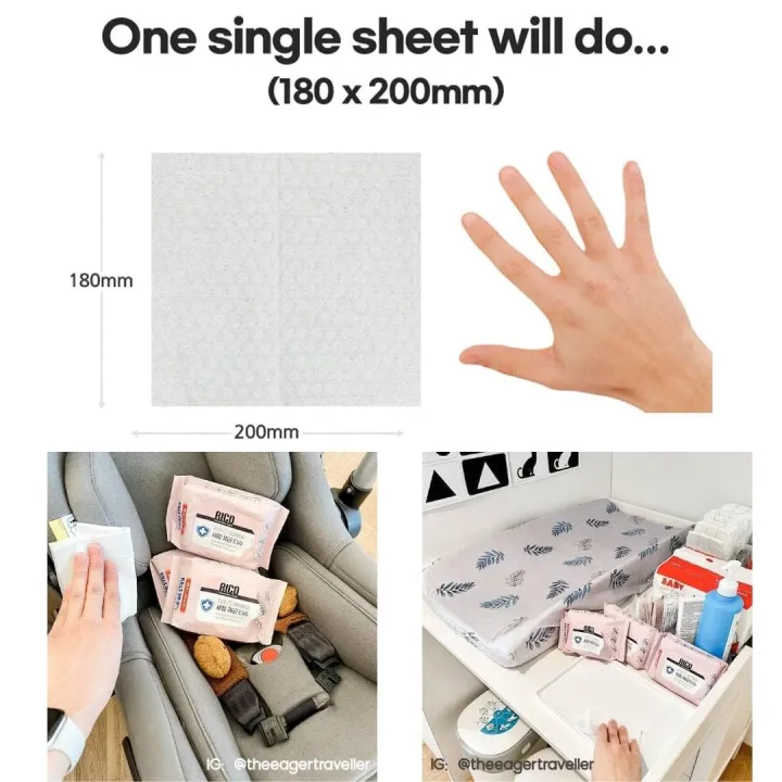 RICO AntiBacterial Surface & Toys Sanitizing Wipes Free of 8 Harmful