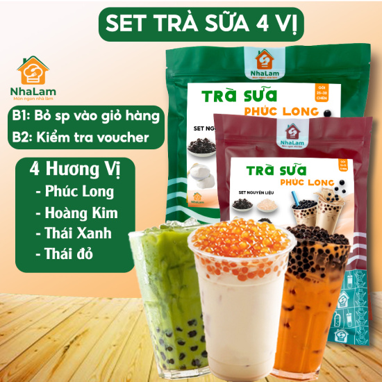 Trà sữa trân châu set nguyên liệu 30 chén phúc long - ảnh sản phẩm 1