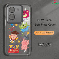 เคส VIVO Y36 Y36 5G น่ารักแฟชั่นน่ารักพิมพ์ลายเรื่องราวของเล่นดิสนีย์เคสกันกระแทกใหม่พร้อมฝาครอบป้องกันฟิล์มเลนส์นุ่มเคสโทรศัพท์แบบใสเด็กหญิงเด็กชาย