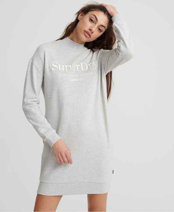 superdry-applique-sweat-dress-เดรส-เดรสลำลอง-สำหรับผู้หญิง-สี-applique-summer-marl