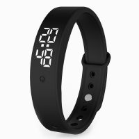 V9 Led Fitness Bracelet Digital Smartband With Body Temperature Monitoring Smartwatch Vibration Alarm Womens Wristwatch Devices