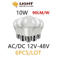 โคมไฟ B22 E27หลอดไฟ LED DC/AC 12 V-48V 6ชิ้น/ล็อต Bombilla 10W สำหรับไฟ Led พลังงานแสงอาทิตย์12 V-48V โคมไฟต่ำ S