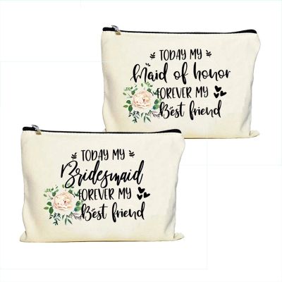 hot【cw】 bridesmaid maid of honor forever best friend makeup bag Bride to be Bachelorette hen Bridal shower wedding decoration