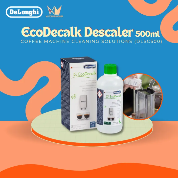 DeLonghi EcoDecalk Descaler DLSC500 (500ml) [Coffee Machine Cleaning Kit]