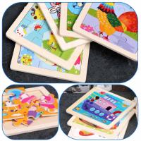 Wooden Puzzle Cartoon Animal Traffic Tangram Wood Puzzle Jigsaw Gifts Toys Educational Toys For Children I0X5