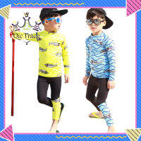 【New Arriva✨ 】Kids Boys Cartoon Sunscreen Quick Dry Swimming Long Sleeve Tops Trousers✨