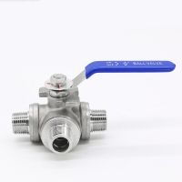 1/2" 3/4" BSP Male Thread 3 Way Ball Valve Stainless Steel 304 Valve Handle Ball Valves L T Port Valves