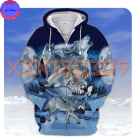 【xzx180305】Personalized Name Blue Moon Wolf Spirit Premium Unisex M-3XL 3D HOODIE 15
