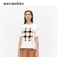 เสื้อยืดแขนสั้นลําลอง ผ้าฝ้าย พิมพ์ลาย VAIKUTUS Marimekko แฟชั่นสไตล์นอร์ดิก