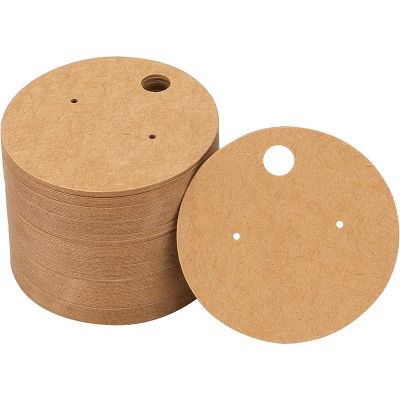 1000Pcs Round Earring Display Holder Cards, Cardboard Ear Studs Holder Cards, Blank Jewelry Display Cards