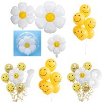 32Inch Number White Daisy Flower Helium SunFlower Balloons Toy INS Hot Photo Props Wedding Birthday Party Decoration Baby Shower