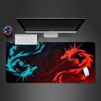 Cool Blue Red Dragon Mouse Pad ที่มีคุณภาพสูงยางล็อคนักเล่นเกมคีย์บอร์ดคอมพิวเตอร์ Mouse Pad