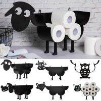 Metal Iron Cute Animal Shape Toilet Paper Roll Holder Free Standing/Wall Mounted Bathroom Toilet Roll Tissue Paper Storage Stand Toilet Roll Holders