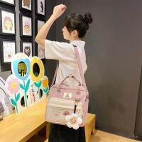 Lovely Multifunctional Backpack Teenage Girl Ring buckle Portable Travel Bag Female Small Schoolbag Badge Women Backpacks