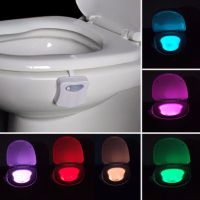 Smart Bathroom Toilet Seat Light Nightlight LED Body Motion Activated On/Off Sensor Lamp Toilet Lamp Night Lights 8 Colors Toilet Covers