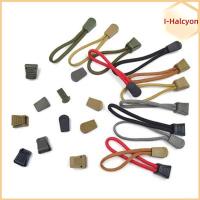 I-HALCYON 5pcs พลาสติกทำจากพลาสติก ที่หนีบหางเชือก หัวเชือกร่ม สีกากีสีดำ ที่ดึงซิป ที่มีคุณภาพสูง เชือกดึงเชือก เครื่องมือกลางแจ้งสำหรับกิจกรรมกลางแจ้ง