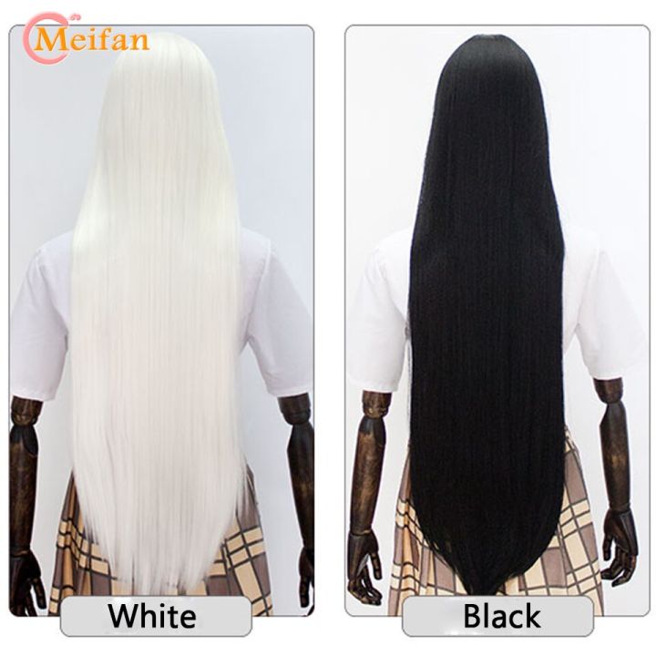 ผมสีม่วงฟ้าชมพูแดงเครื่องแต่งกายอะนิเมะวิกผมสีบลอนด์คอสเพลย์-meifan-100ซม-สำหรับปาร์ตี้สังเคราะห์ยาวตรงวิกผมคอสเพลย์สำหรับผู้หญิง