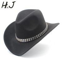 Donna Uomo Lana Hollow Cappello Da Cappboy Occidentale Cappello Con Tesa Larga Feltro Cowgirl Jazz Padrino Sombrero Cap Sione 56-58 CM Punk Cubra A35