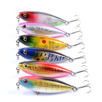 ZP 5.9Cm/6.9G ชุดเหยื่อแท่งลอยพร้อมตะขอแหลมเหยื่อตกปลาแข็ง Swimbait สำหรับน้ำจืดน้ำเค็ม