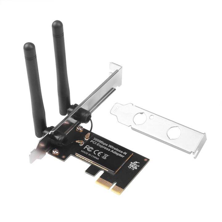 PCI-E WLAN Adapter 300 Mbit/s - 2,4 GHz Für Windows & Linux Mit 2 Antennen