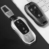 โครงเปลือกนอกเคส Kunci Remote Mobil ซิลิก้าเจลโลหะผสมแฟชั่นสำหรับ Benz A C E S G Class GLC CLA GLB GLS W177 W205 W213 W222 X167 Zai29557