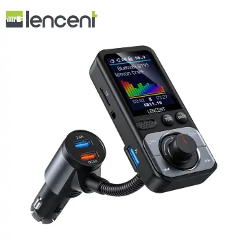 LENCENT Bluetooth 5.1 5.3 Car Wireless FM Transmitter Adapter 2 USB PD  Charger 