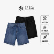 Quần jeans lửng nam CATSA, form Slimfit, dày dặn, bền màu QSM044-045