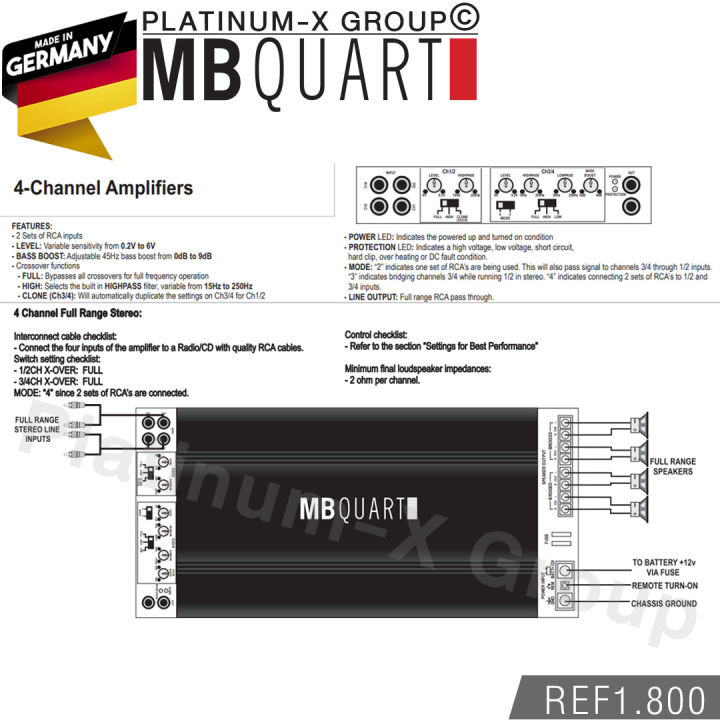 mb-quart-ref-1-800-power-amplifier-class-d-max800w-เพาเวอร์-แอมป์-พาวเวอร์-แอม-แบรนด์เยอรมันแท้-เครื่องเสียงรถ-เครื่องเสียงรถยนต์