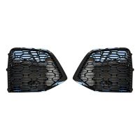 1 Pair Car Glossy Black Honeycomb Front Bumper Fog Light Cover Bezel Racing Grille for Q5 2021 2022 Style